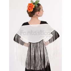 Mantoncillo De Flamenca Para Nina Y Mujer Mantoncillo Estampado Liso Color Blanco I