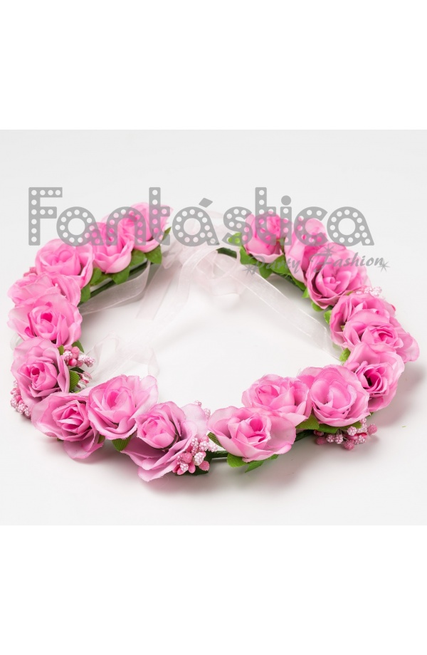 pink flower hair band