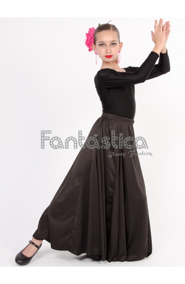 Falda negra ensayo flamenco infantil en #sevilla para disfraz