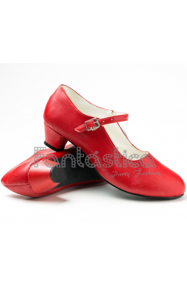 Zapatos para Flamenco Color Rojo - Tallas Niña y