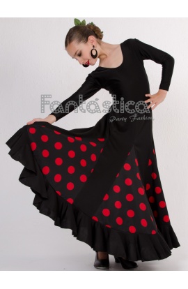 Falda negra ensayo flamenco infantil en #sevilla para disfraz
