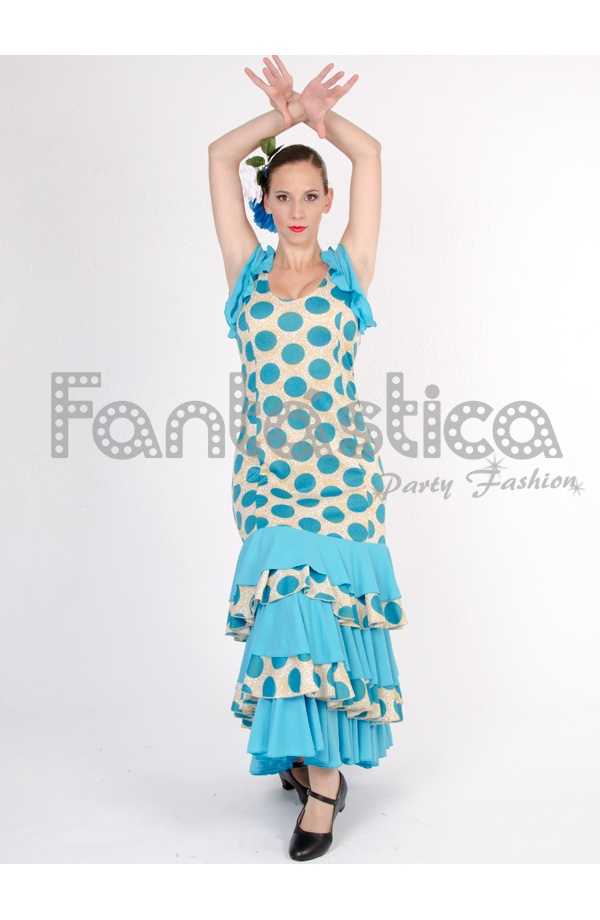 Disfraz Flamenca Guadalquivir Turquesa Mujer