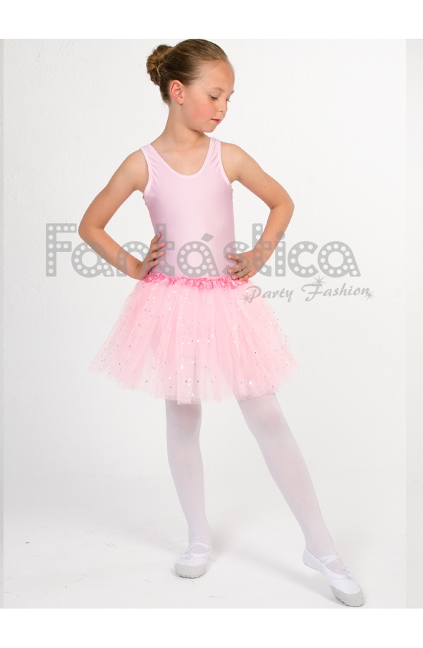 Tutu Falda Infantil Niñas Ballet Baile Malla Elastico Colores