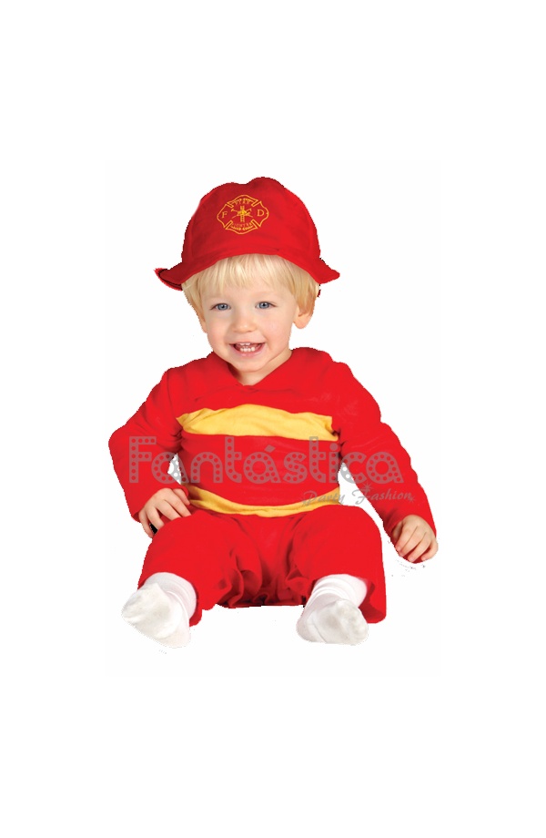 Disfraz de bombero con gorro para bebé por 19,25 €