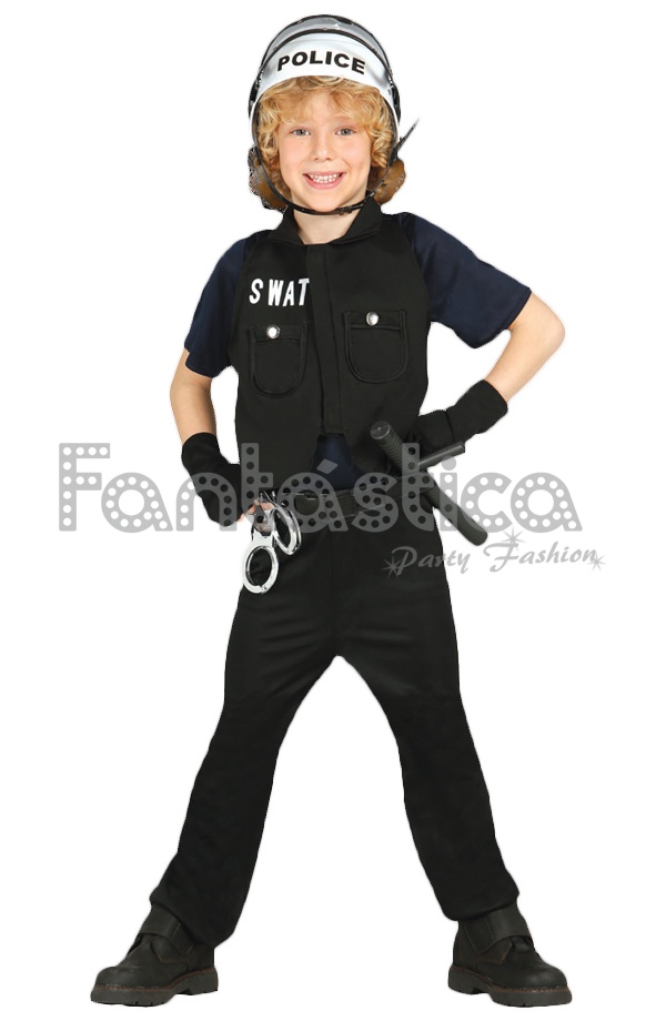 Disfraz de policía SWAT para niños, cosplay de Halloween, S.W.A.T.