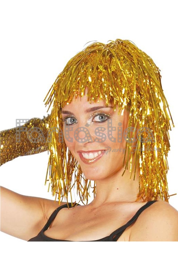 Gold Tinsel Wig