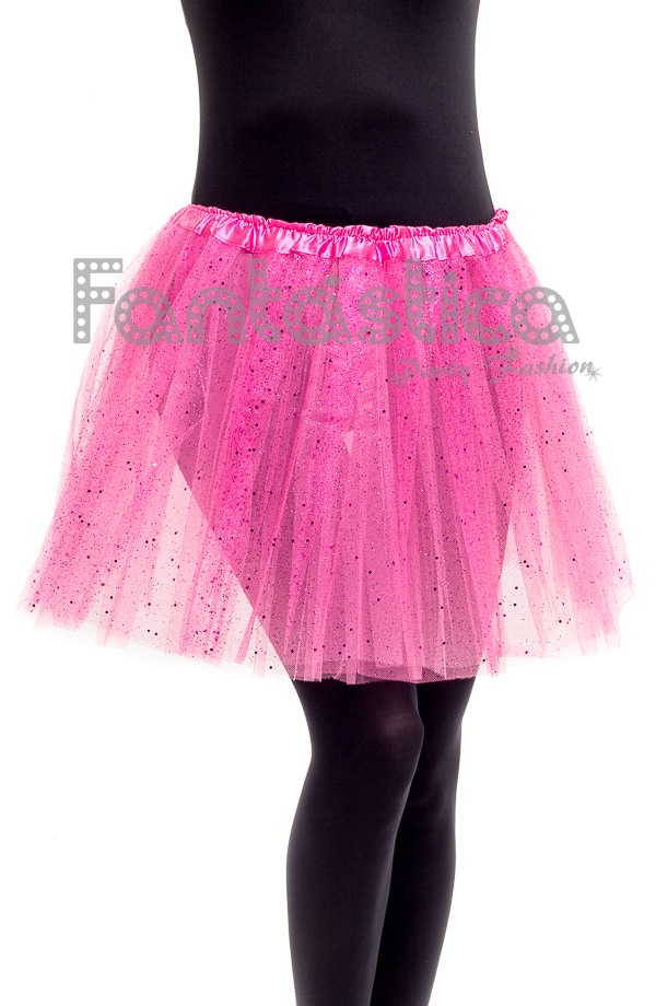 Tutú para Ballet y Danza - Falda de Tul para Niña y Mujer Color Rosa con  Brillantitos Strass