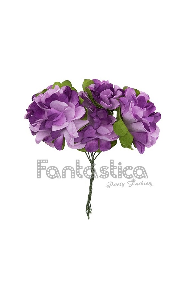 Ramillete de Flores para el Pelo Modelo Isabel Color Violeta Morado