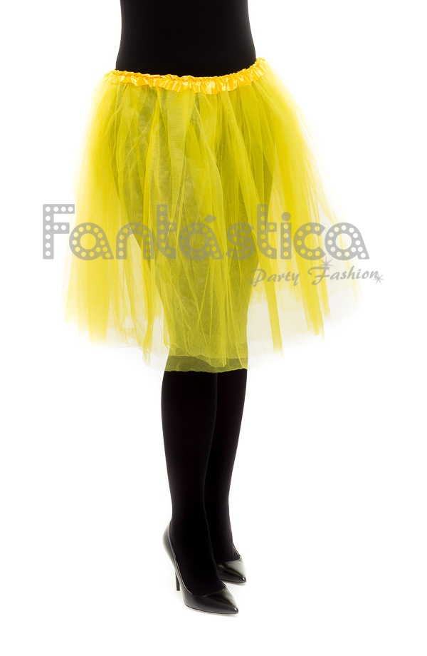 Vestido corto De fiesta De cumpleaños con tutú amarillo para mujer