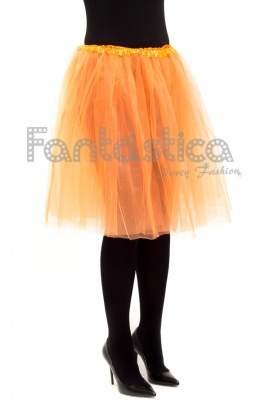 Tutú para Ballet y Danza - Falda de Tul para Mujer Color Amarillo con  Brillantitos Strass