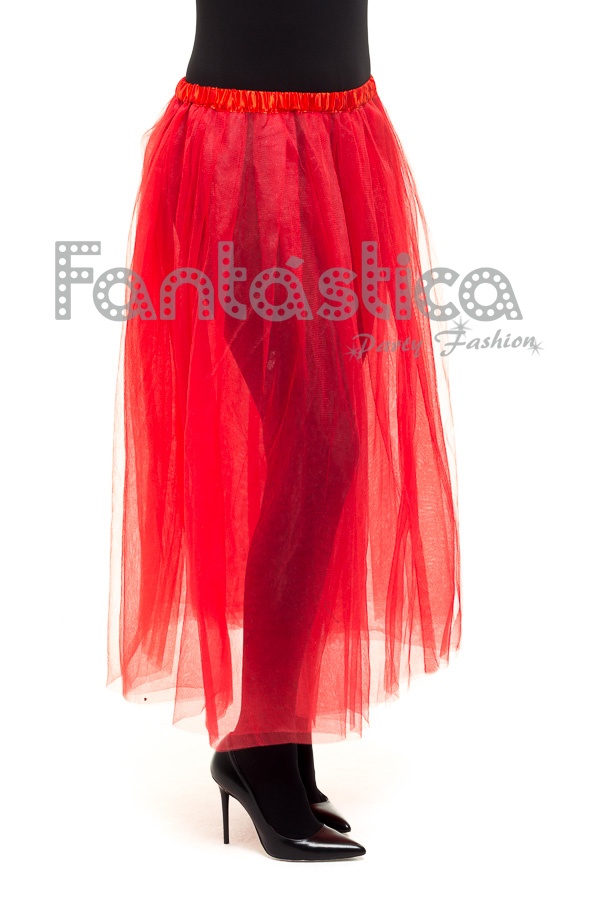 para Ballet y - Falda de Tul Extra Larga para Mujer Color Rojo