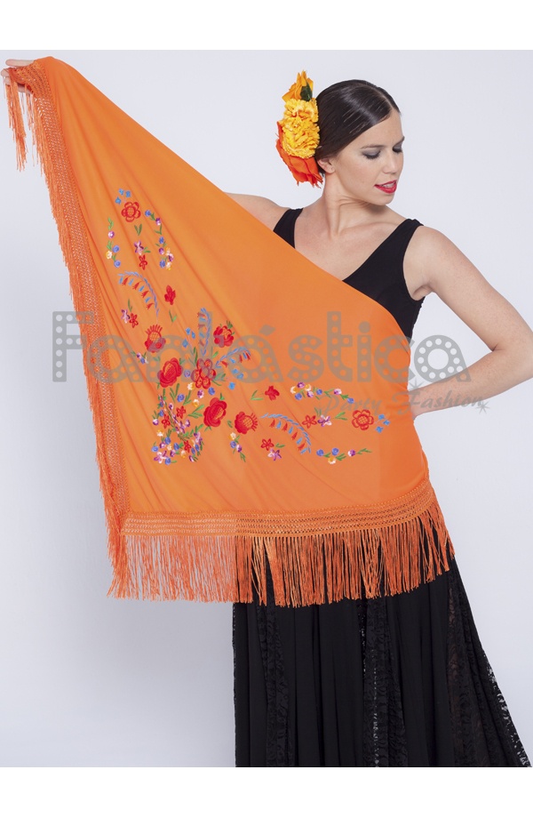 Mantón De Flamenca Para Mujer Mantón Flamenco Para Mujer Bordado Con Flores Multicolores Color 