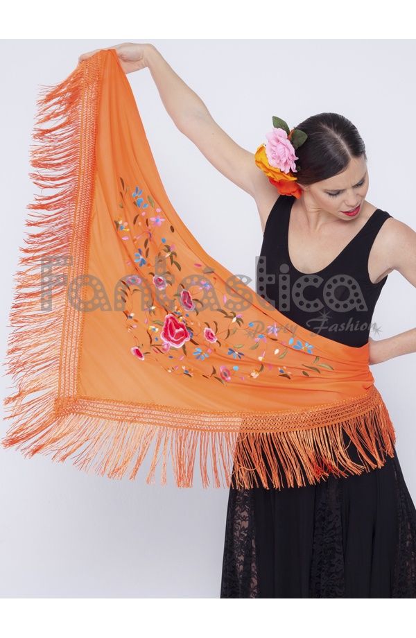 Mantón De Flamenca Para Mujer Mantón Flamenco Para Mujer Bordado Con Flores Multicolores Color 