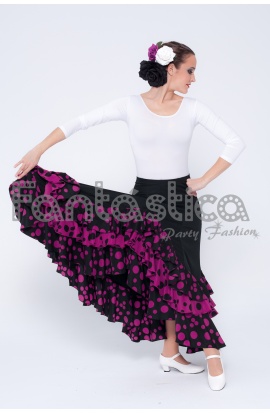 Falda flamenca barata color modelo negro Guajira -Talla 38