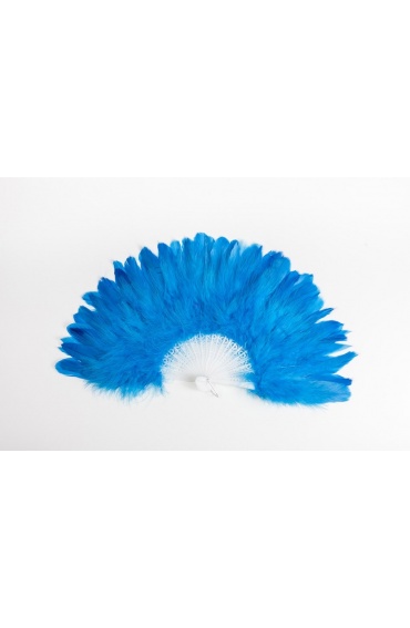 Blue feather fan (medium size - large feathers)