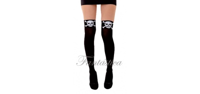 Black stockings with skulls for Halloween