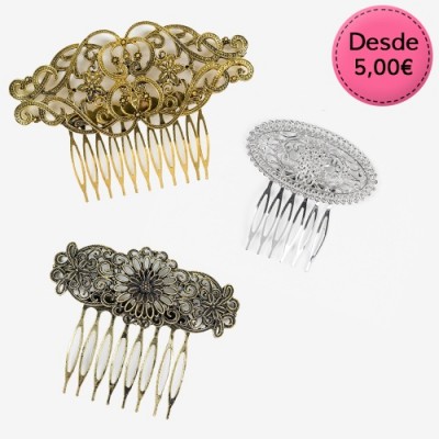 Golden, Silver and Bronze Spanish Flamenco Hair Combs