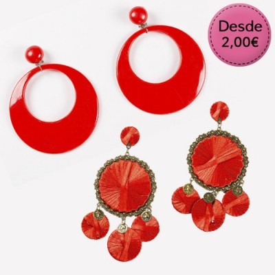 Pendientes Flamencos Color Rojo