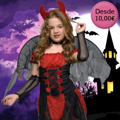 Little devil, vamp and dark creature costumes for girls